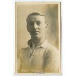 Thomas Clay. Tottenham Hotspur 1914-1929. Sepia real photograph postcard of Clay, head and