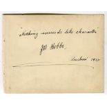 J.B. Hobbs, Surrey & England 1905-1934. Album page with excellent signature and dedication ‘