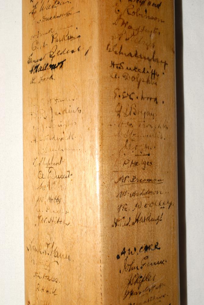 County and representative signed bat 1923. Full size Andrew Sandham ‘Suprex’ bat by R.G. Paget & Son - Image 4 of 6