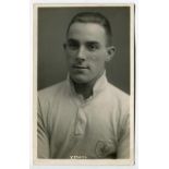 Thomas Evans. Tottenham Hotspur 1929-1936. Mono real photograph postcard of Evans, head and