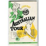 Australian tour of England 1948. Official souvenir brochure for the Australian tour. Compiled by A.