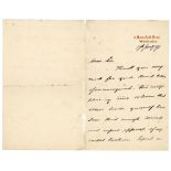 Bernard Dale, writer, to Alfred J. Gaston, cricket follower, writer and collector. A three page