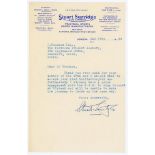 Walter Stuart Surridge. Surrey 1947-1959. Single page typed letter on Surridge’s business