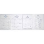 Sri Lanka tours to England 1988-1998. Four official autograph sheets with printed titles and