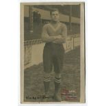 Thomas Henry Lunn. Tottenham Hotspur 1909-1913. Early mono real photograph postcard of goalkeeper