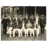 Gentlemen v Players 1919. Two original official mono photographs of each team taken in front of