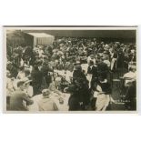 ‘Wimbledon 1914’. Rare original mono real photograph postcard showing the many spectators enjoying