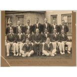 South Africa tour to England 1935. Large official mono photograph of the South African touring party