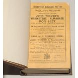 Wisden Cricketers’ Almanack 1927. 64th edition. Bound in dark brown boards, with original