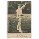 Wilfred Rhodes. Yorkshire & England 1898-1930. Mono printed postcard of Rhodes in Yorkshire cap,