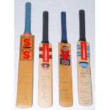 Signed miniature cricket bats. Four signed miniature bats including a Stuart Surridge ‘S.S. Turbo