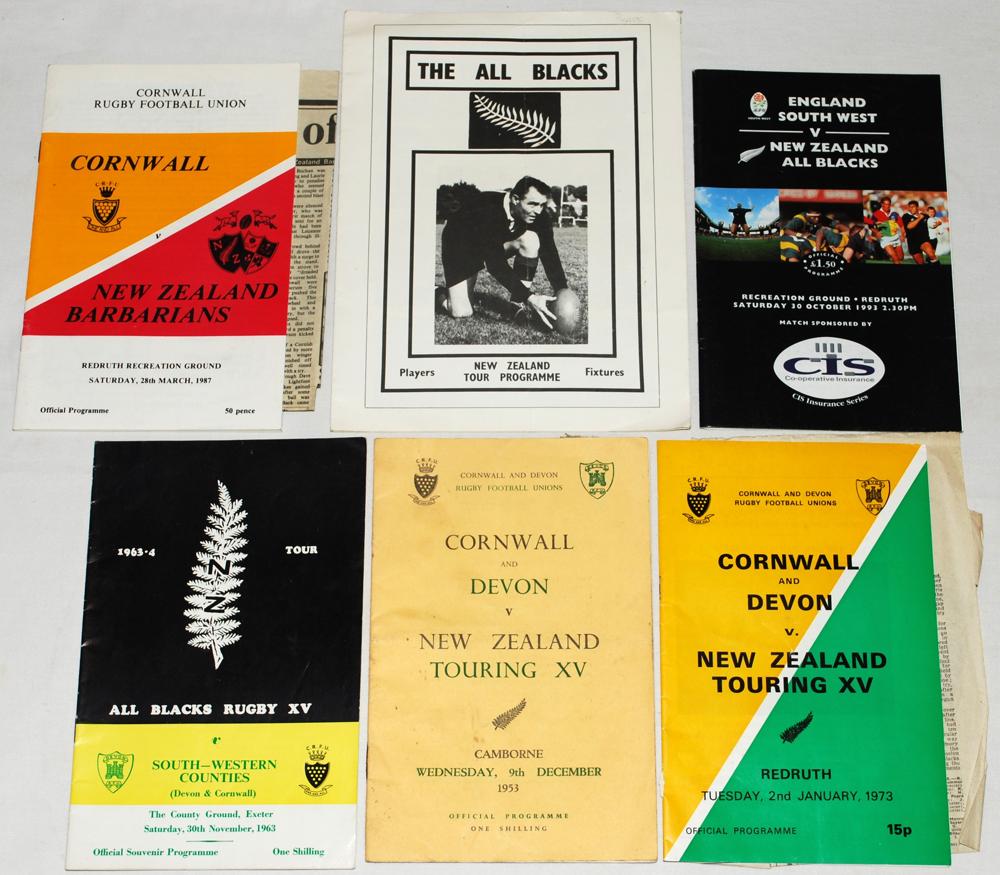 Rugby union. New Zealand ‘All Blacks’ tour programmes 1953-1993. Four official programmes for tour