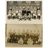 Wartime rugby postcards. Two mono real photograph postcards of naval rugby teams, one for ‘H.M.S.