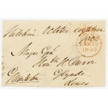 Viscount James Walter Grimston. Gentlemen & M.C.C. 1836-1843. Original signed free-front envelope to
