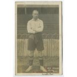 Percy Humphreys. Tottenham Hotspur 1909-1911. Early mono real photograph postcard of Humphreys, full