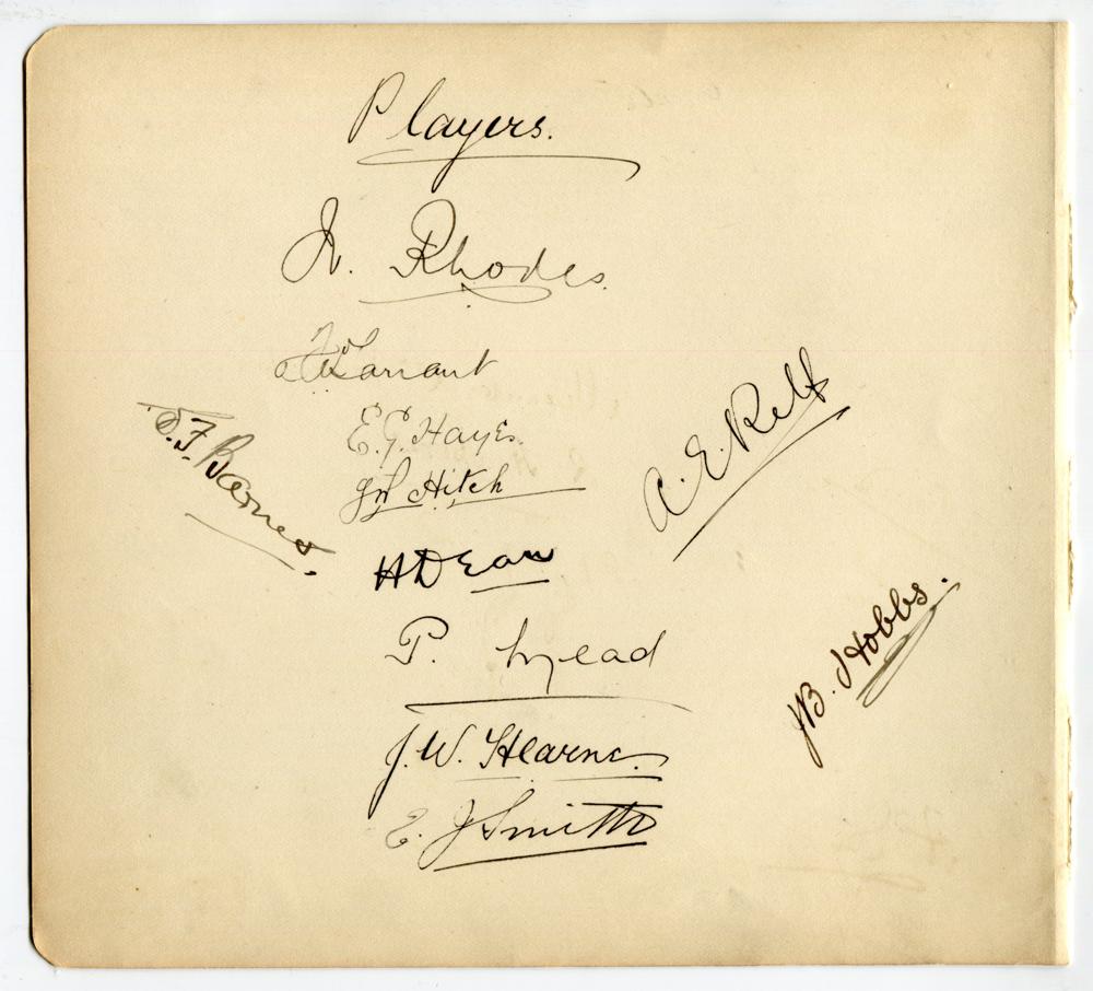 Gentlemen v Players, Lord’s 1912. Large double album page very nicely signed in black ink by both