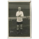 Thomas Clay. Tottenham Hotspur 1914-1929.. Mono real photograph postcard of Clay, full length, in