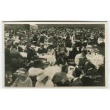 ‘Wimbledon 1914’. Rare original mono real photograph postcard showing the many spectators enjoying