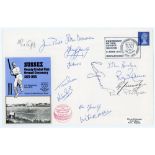 Sussex C.C.C. ‘Centenary. 1872-1972’. Official commemorative cover with official printed card