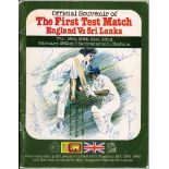 ‘The First Test Match. England v Sri Lanka’ 1982. Official souvenir programme for Sri Lanka’s