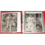 England Test legends 1940s-1980s. Red file comprising twenty five magazine extracts laid to card,