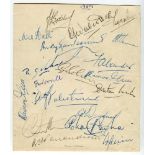 West Indies tour to England 1957. Album page fully signed by eighteen members of the touring