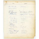 Australia tour to England 1961. Three large pages taken from a hotel guest book, signed to three