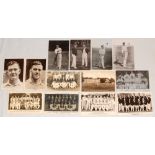 Touring team and County postcards 1930s-1940s. Seven real photograph postcards including touring