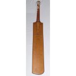 M.C.C. tour to South Africa 1948/49. Full size Sykes ‘Super Selected’ cricket bat fully signed in