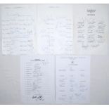 Pakistan unofficial autograph sheets 1992-2010. Five unofficial sheets for Pakistan tours to