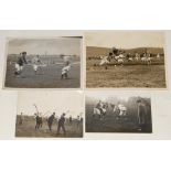 Shinty, hurling and lacrosse c.1920s. A selection of four original mono press photographs, each with