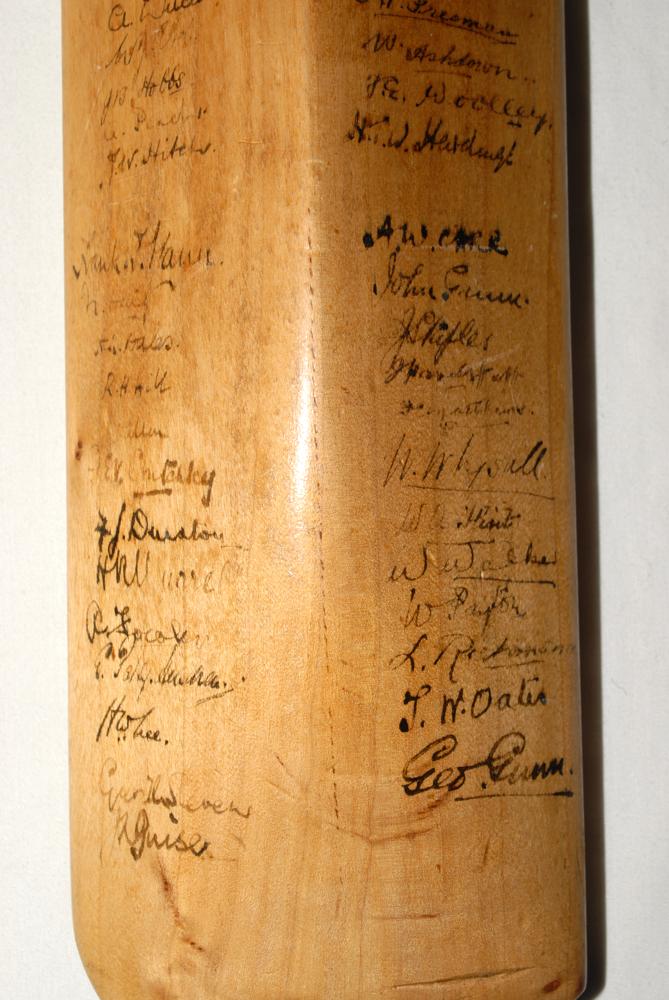 County and representative signed bat 1923. Full size Andrew Sandham ‘Suprex’ bat by R.G. Paget & Son - Image 5 of 6