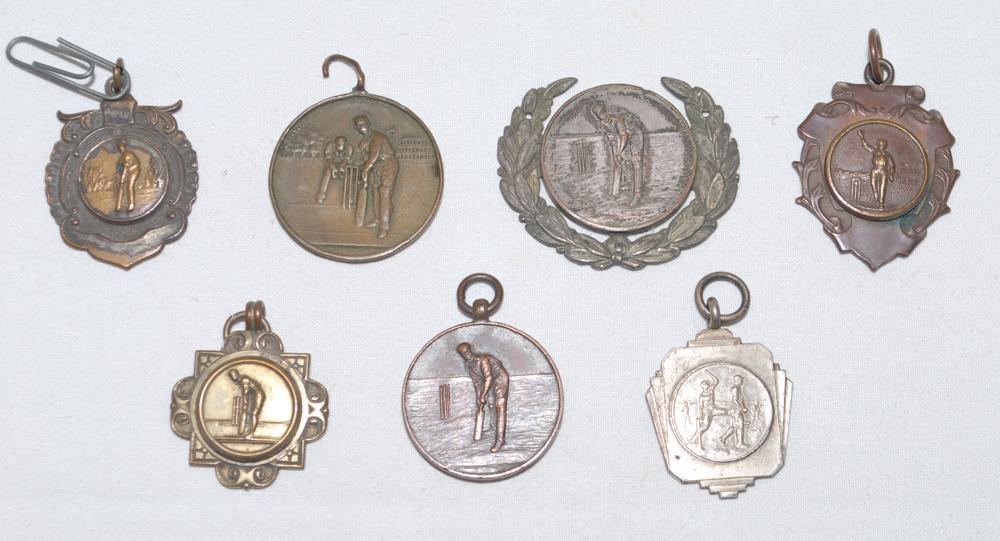 Cricket club medals 1893-1949. Fifteen cricket club medals of which eight are hallmarked silver, the - Image 3 of 4