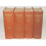 Wisden Cricketers’ Almanack 1961 to 1964. Original hardback editions. All with fading to the gilt