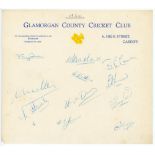 Glamorgan C.C.C. 1950-1954. Official autograph sheet on Club letterhead, signed in ink by eleven