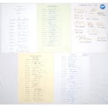 Yorkshire C.C.C. 1965-1985. Eight official autograph sheets, each fully signed by the listed