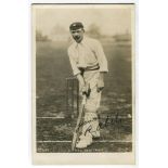 Robert Abel. Surrey & England 1881-1904. Excellent mono real photograph postcard of Abel, in batting