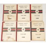 Somerset County Cricket Club. Six yearbooks for seasons 1931-1933, 1935, 1938 and 1939 with original