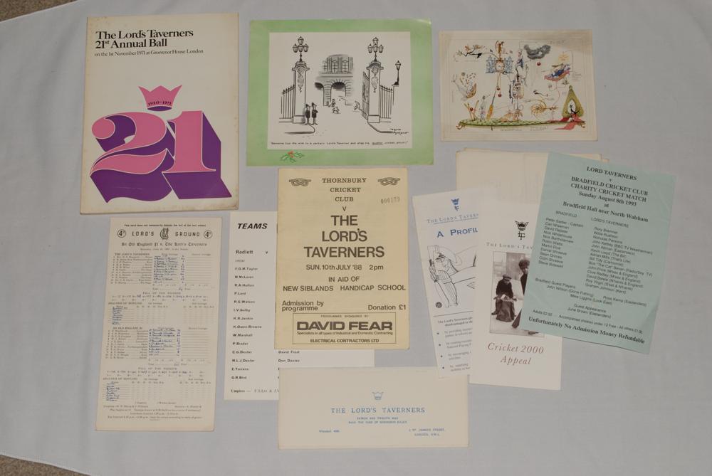Lord’s Taverners 1954-2001. A good selection of over thirty brochures, programmes, menus, - Image 3 of 3