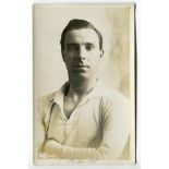 Bertram Smith. Tottenham Hotspur 1919-1930. Sepia real photograph postcard of Smith, head and