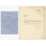 Middlesex. Bill Edrich and Denis Compton. Two letters relating to invitations to attend events.