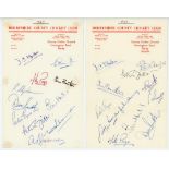Derbyshire C.C.C. 1967-1969. Three official Derbyshire C.C.C. headed pages, each signed in ink by