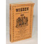 Wisden Cricketers’ Almanack 1944. 81st edition. Original limp cloth covers. Only 5600 paper copies