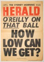 Trevor Chappell underarm bowling incident 1981. ‘O’Reilly on That Ball. How Low Can We Get?’.