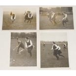 Hockey and lacrosse early 1920s. Three original mono press photographs depicting ladies hockey in