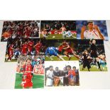 Liverpool F.C. 1970s-2000s. Eight original colour press photograph of Liverpool players, each signed