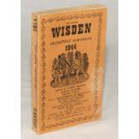 Wisden Cricketers’ Almanack 1944. 81st edition. Original limp cloth covers. Only 5600 paper copies