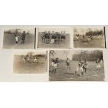 Boys’ hockey c.1920s. Five original mono press photographs of ‘The visit of the French schoolboys to