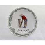 ‘Good for Fifty’ Royal Doulton Black Boy saucer, entitled ‘Good for Fifty’ printed with a boy in red