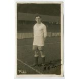 Hugh Harper Lorimer. Tottenham Hotspur 1919-1921. Mono real photograph postcard of Lorimer, full